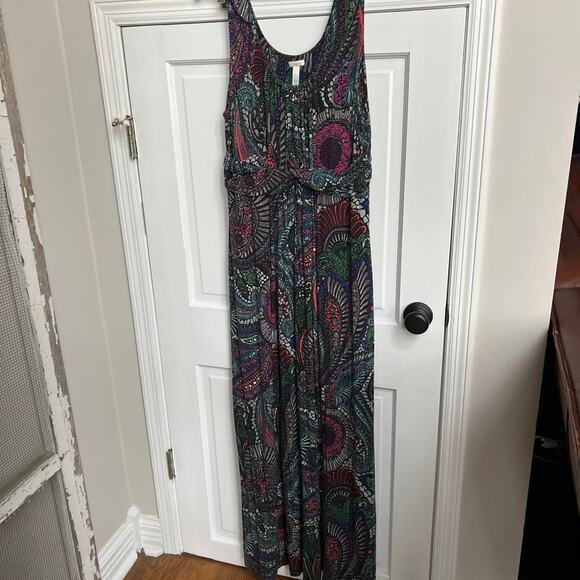 Soma Dresses & Skirts - Soma Bright Colorful Paisley Print Sleeveless Soft‎ Stretch Maxi Dress Sz XL